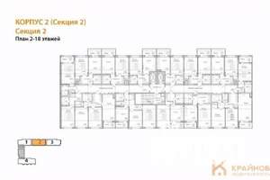 1-к квартира, вторичка, 38м2, 13/18 этаж