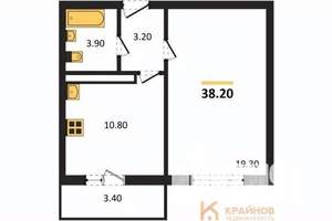 1-к квартира, вторичка, 38м2, 3/17 этаж