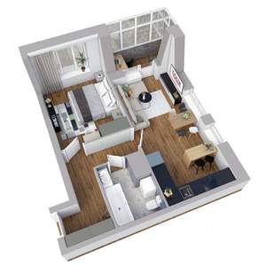 1-к квартира, вторичка, 46м2, 23/25 этаж