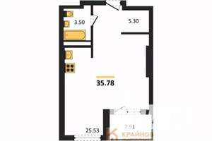 Студия квартира, вторичка, 36м2, 3/28 этаж