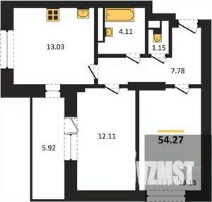 2-к квартира, вторичка, 54м2, 15/28 этаж