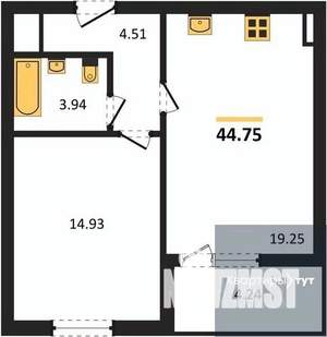 1-к квартира, вторичка, 45м2, 12/18 этаж