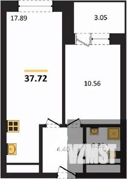 1-к квартира, вторичка, 38м2, 4/28 этаж
