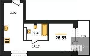 Студия квартира, вторичка, 27м2, 3/28 этаж