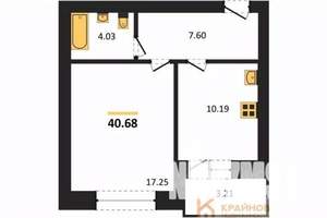 1-к квартира, вторичка, 39м2, 10/10 этаж