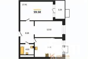 2-к квартира, вторичка, 60м2, 5/21 этаж