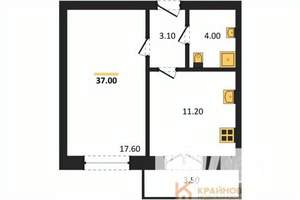 1-к квартира, вторичка, 37м2, 12/15 этаж