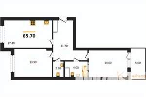 2-к квартира, вторичка, 66м2, 4/13 этаж