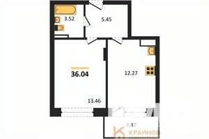 1-к квартира, вторичка, 36м2, 7/17 этаж