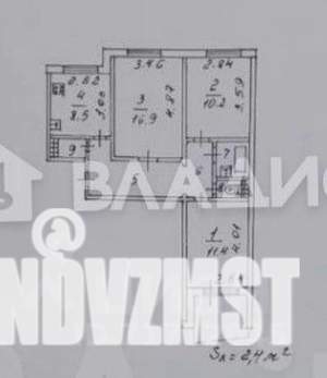 3-к квартира, вторичка, 62м2, 4/9 этаж