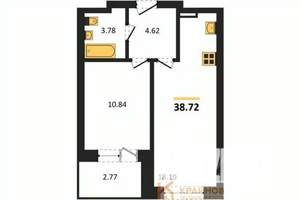 1-к квартира, вторичка, 39м2, 21/28 этаж