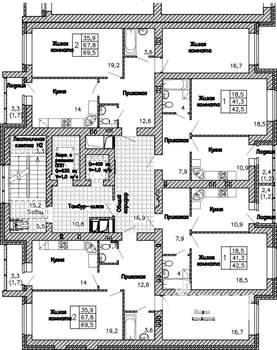 2-к квартира, вторичка, 70м2, 2/16 этаж