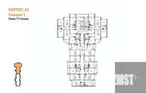 3-к квартира, вторичка, 74м2, 17/17 этаж