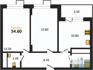 2-к квартира, вторичка, 55м2, 5/13 этаж
