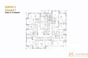 1-к квартира, строящийся дом, 42м2, 15/25 этаж