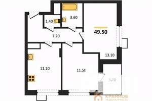 2-к квартира, вторичка, 50м2, 9/11 этаж