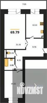 2-к квартира, вторичка, 70м2, 4/14 этаж