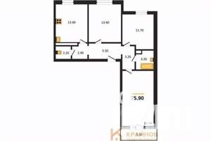 3-к квартира, вторичка, 76м2, 8/17 этаж