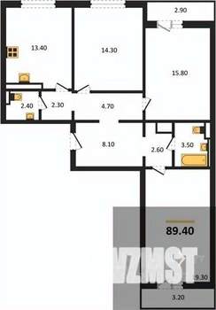 3-к квартира, вторичка, 89м2, 17/17 этаж