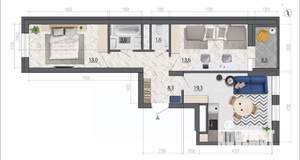 2-к квартира, вторичка, 61м2, 5/21 этаж