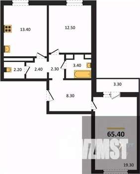 2-к квартира, вторичка, 65м2, 9/17 этаж