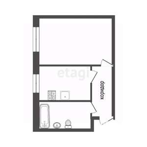 1-к квартира, вторичка, 31м2, 1/4 этаж