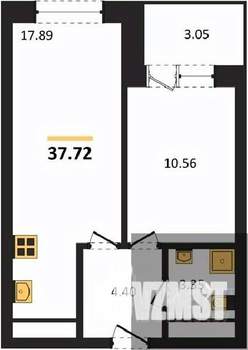 1-к квартира, вторичка, 38м2, 6/28 этаж