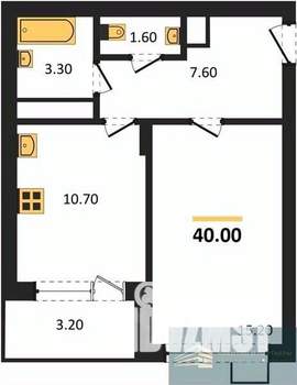 1-к квартира, вторичка, 40м2, 12/13 этаж