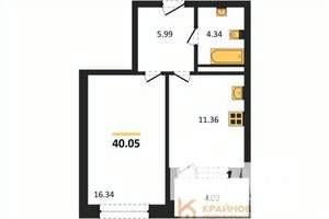 1-к квартира, вторичка, 40м2, 15/18 этаж