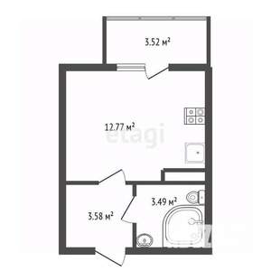 Студия квартира, вторичка, 20м2, 3/20 этаж