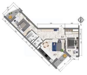 2-к квартира, вторичка, 74м2, 17/18 этаж