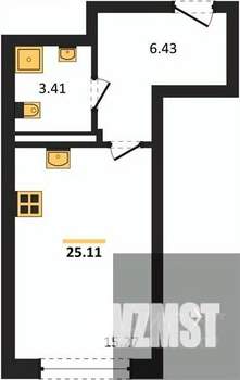 Студия квартира, вторичка, 25м2, 6/18 этаж