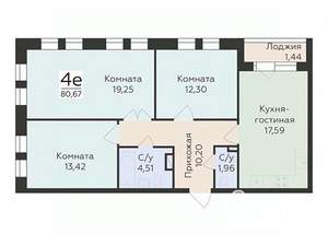 4-к квартира, вторичка, 81м2, 9/12 этаж