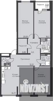 3-к квартира, вторичка, 123м2, 17/18 этаж