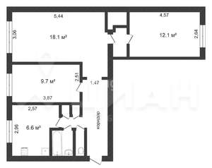 3-к квартира, вторичка, 55м2, 8/9 этаж