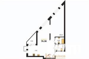 2-к квартира, вторичка, 76м2, 19/21 этаж