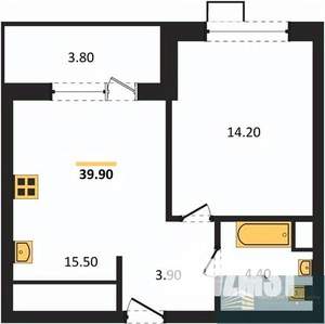 1-к квартира, вторичка, 40м2, 2/13 этаж