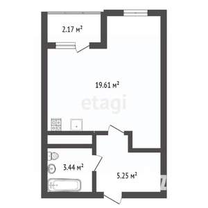 Студия квартира, сданный дом, 30м2, 4/18 этаж