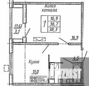 1-к квартира, вторичка, 38м2, 15/19 этаж