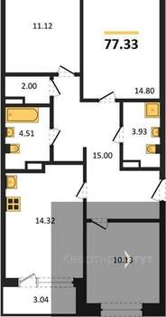 3-к квартира, вторичка, 77м2, 7/16 этаж