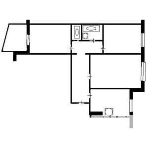 3-к квартира, вторичка, 64м2, 1/9 этаж