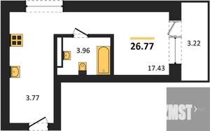 Студия квартира, вторичка, 27м2, 6/28 этаж