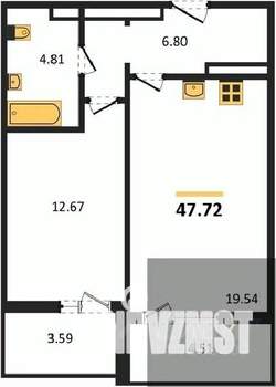 1-к квартира, вторичка, 48м2, 5/18 этаж