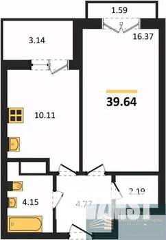 1-к квартира, вторичка, 40м2, 11/18 этаж