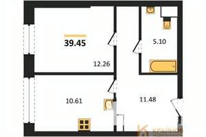 1-к квартира, сданный дом, 39м2, 1/21 этаж