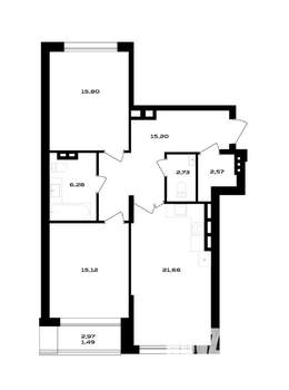2-к квартира, вторичка, 79м2, 3/4 этаж