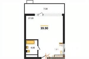 Студия квартира, строящийся дом, 40м2, 8/15 этаж