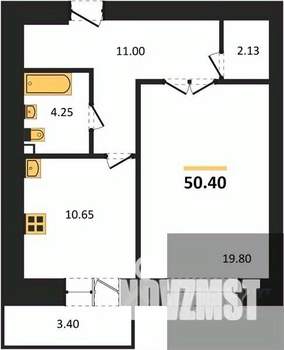 1-к квартира, вторичка, 50м2, 3/16 этаж