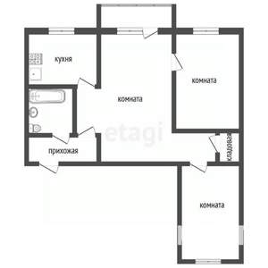 3-к квартира, вторичка, 55м2, 5/5 этаж