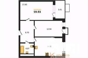 2-к квартира, вторичка, 60м2, 16/21 этаж